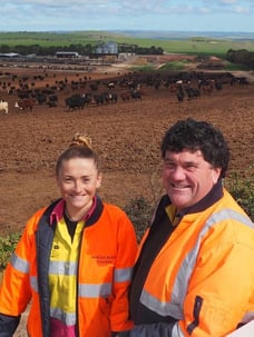 Bec Rowe with her father and owner of Princess Royal Station Simon Rowe - The Stock Journal 2017.jpg